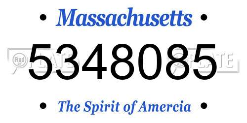 5348085 Massachusetts License Plate