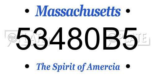 53480B5 Massachusetts License Plate