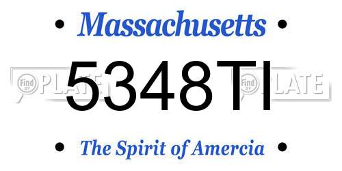 5348TI Massachusetts License Plate