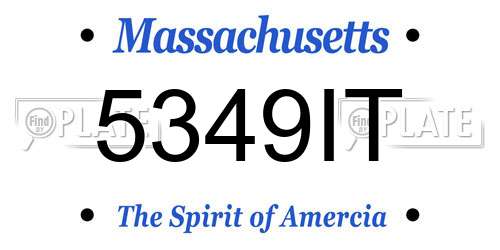 5349IT Massachusetts License Plate