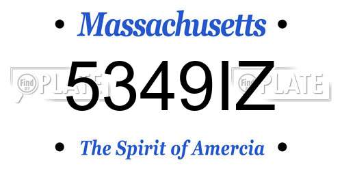 5349IZ Massachusetts License Plate