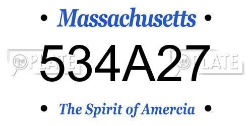 534A27 Massachusetts License Plate