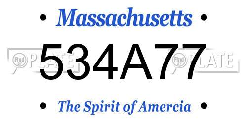 534A77 Massachusetts License Plate