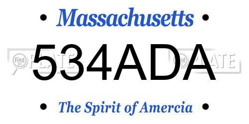 534ADA Massachusetts License Plate