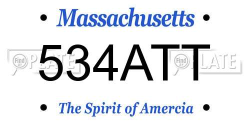 534ATT Massachusetts License Plate