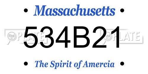 534B21 Massachusetts License Plate