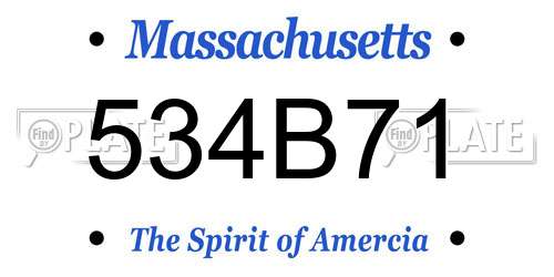 534B71 Massachusetts License Plate