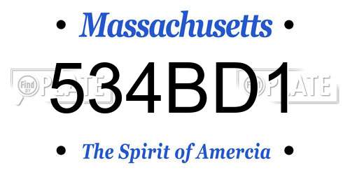 534BD1 Massachusetts License Plate