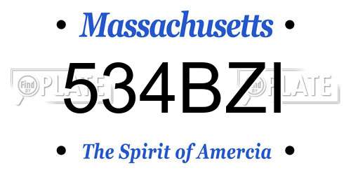 534BZI Massachusetts License Plate