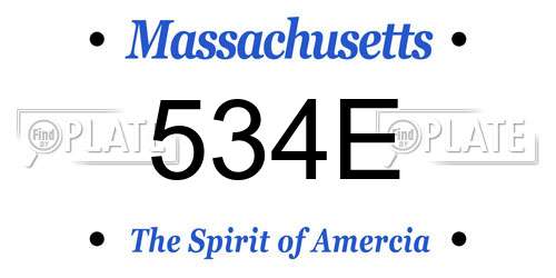 534E Massachusetts License Plate