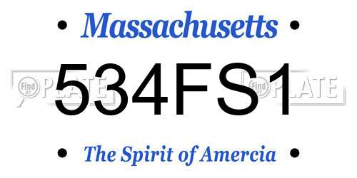 534FS1 Massachusetts License Plate