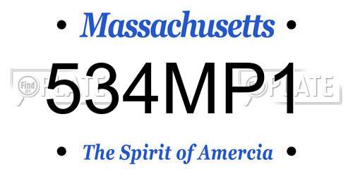 534MP1 Massachusetts License Plate
