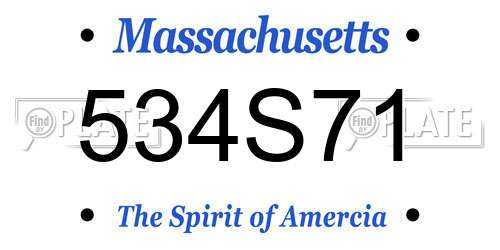 534S71 Massachusetts License Plate