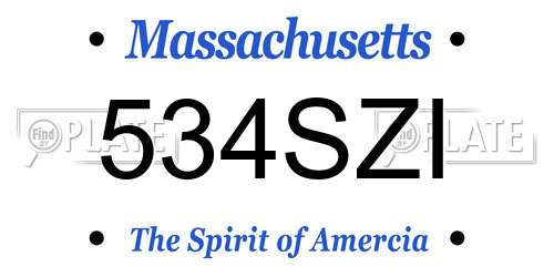 534SZI Massachusetts License Plate