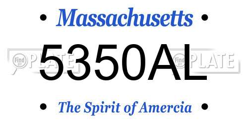 5350AL Massachusetts License Plate