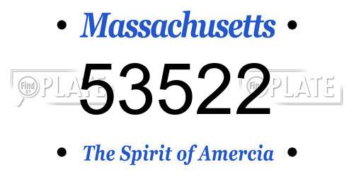53522 Massachusetts License Plate