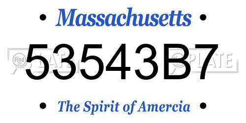 53543B7 Massachusetts License Plate