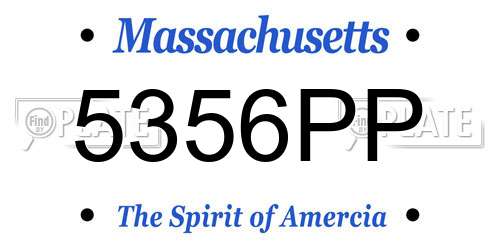5356PP Massachusetts License Plate