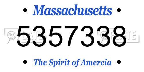 5357338 Massachusetts License Plate