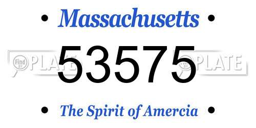 53575 Massachusetts License Plate