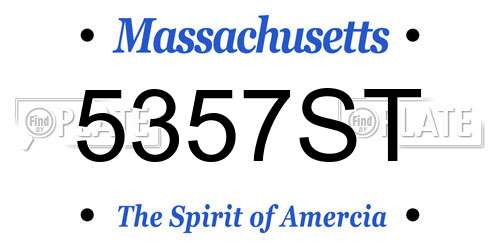 5357ST Massachusetts License Plate