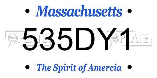 535DY1 Massachusetts License Plate