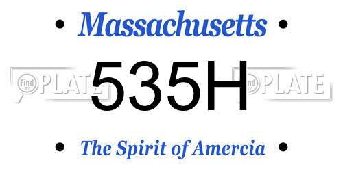 535H Massachusetts License Plate