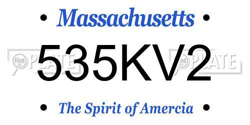 535KV2 Massachusetts License Plate