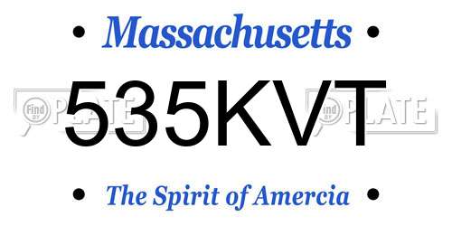 535KVT Massachusetts License Plate