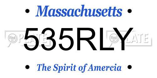 535RLY Massachusetts License Plate