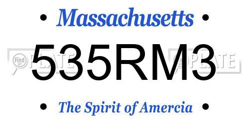 535RM3 Massachusetts License Plate