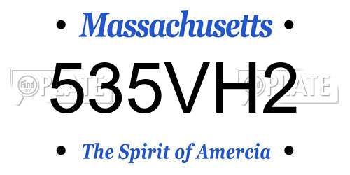 535VH2 Massachusetts License Plate