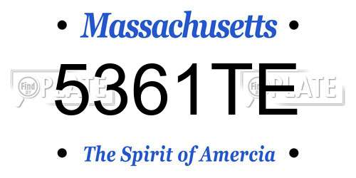 5361TE Massachusetts License Plate