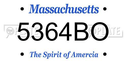 5364BO Massachusetts License Plate