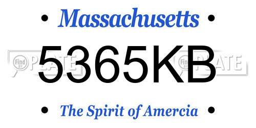 5365KB Massachusetts License Plate