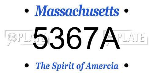 5367A Massachusetts License Plate