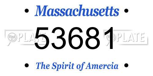 53681 Massachusetts License Plate