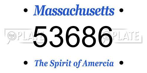 53686 Massachusetts License Plate