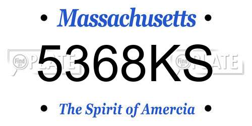 5368KS Massachusetts License Plate