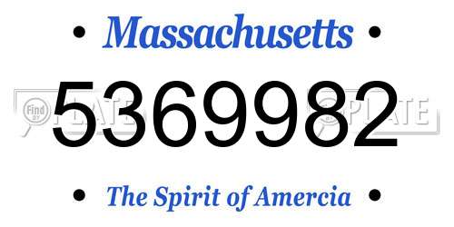 5369982 Massachusetts License Plate