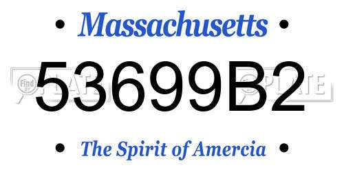 53699B2 Massachusetts License Plate