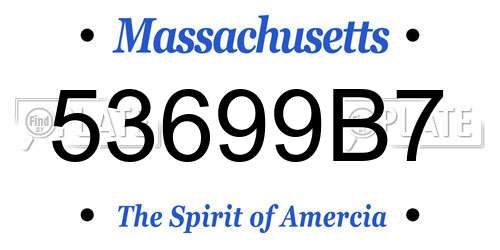 53699B7 Massachusetts License Plate