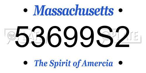 53699S2 Massachusetts License Plate