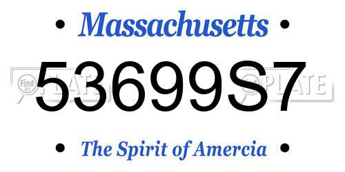 53699S7 Massachusetts License Plate