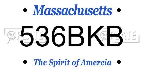 536BKB Massachusetts License Plate