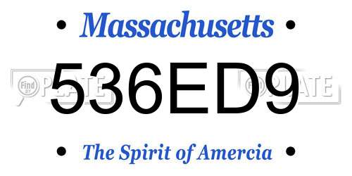 536ED9 Massachusetts License Plate