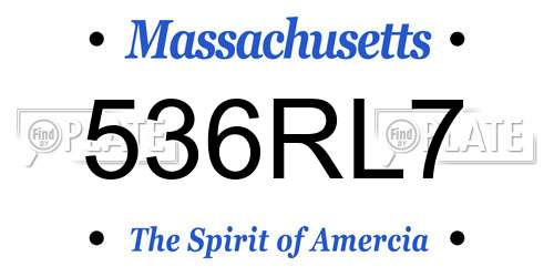 536RL7 Massachusetts License Plate