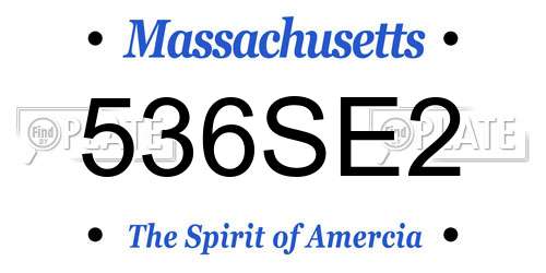 536SE2 Massachusetts License Plate