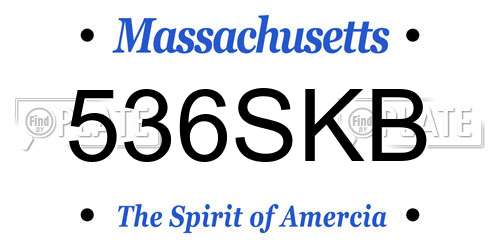 536SKB Massachusetts License Plate