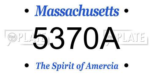 5370A Massachusetts License Plate